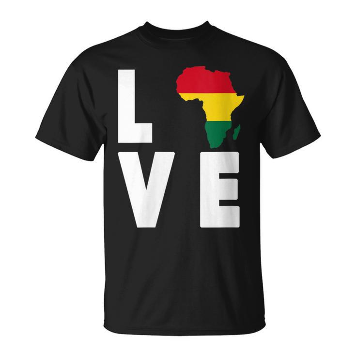 Love Africa Map Afrikan Pride African Diaspora Ancestry Ryg T-Shirt