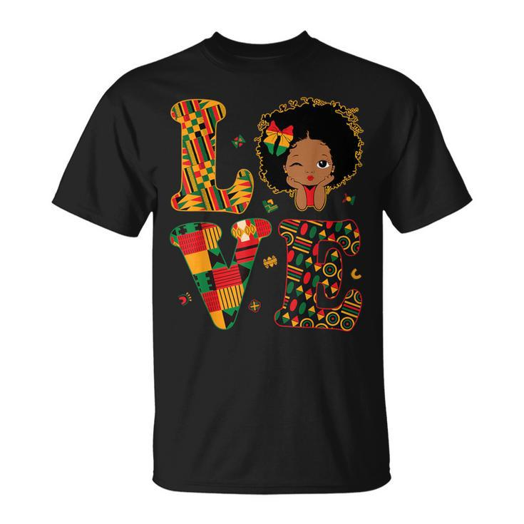 Love African Kente Toddler Girls Black History Month Proud T-Shirt