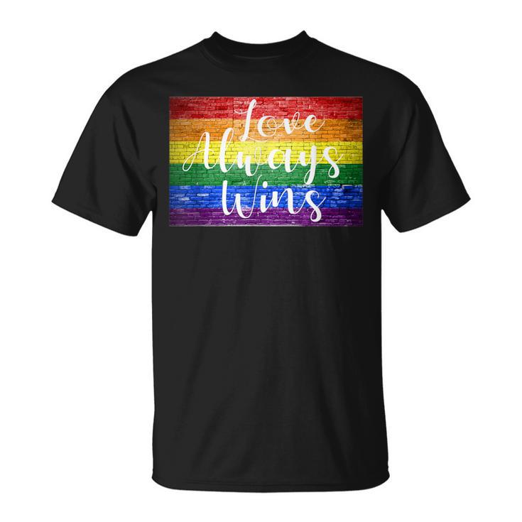 Love Always Wins Gay Pride Rainbow Graffiti Cfd Lettering T-Shirt