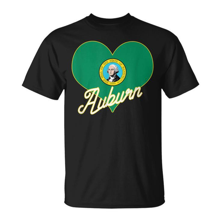 I Love Auburn Washington Heart State Flag Hometown Pride T-Shirt