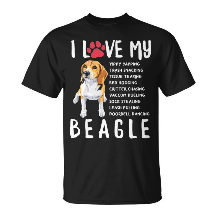 I Love My Beagle  Beagle Lover Gif T-Shirt