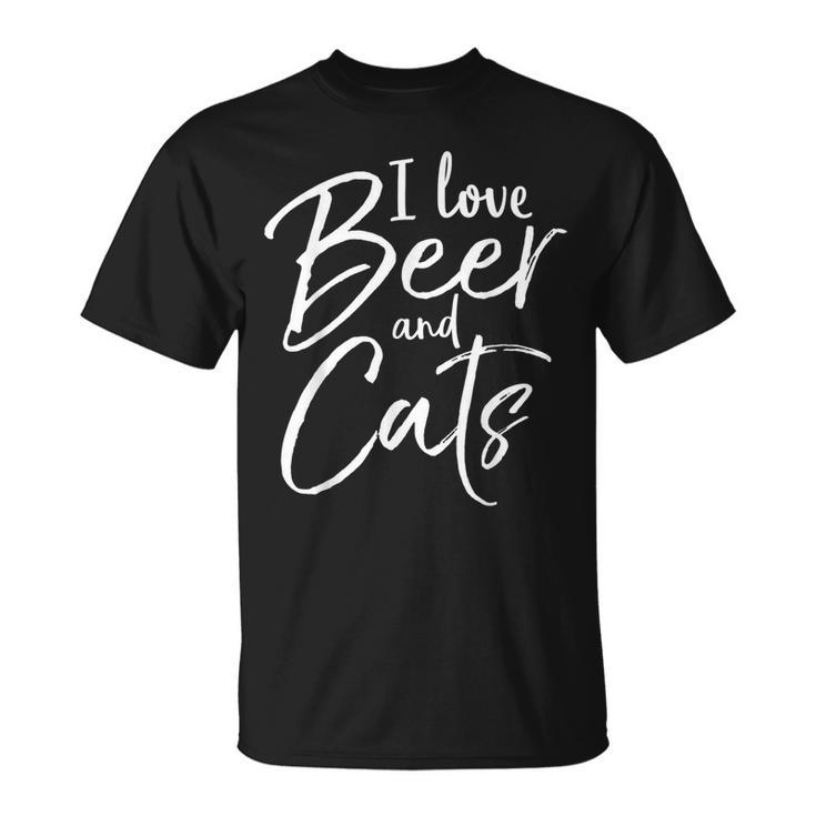 I Love Beer And Cats Alcohol & Kitten T-Shirt