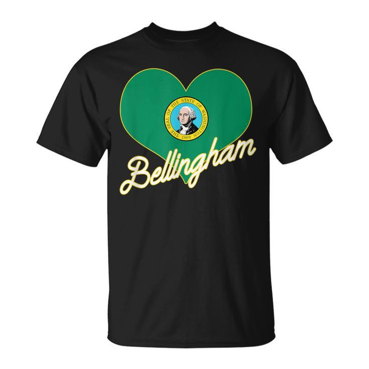 I Love Bellingham Washington Heart State Flag Hometown Pride T-Shirt