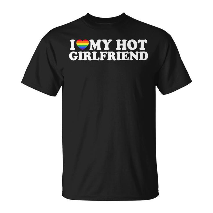 I Love My Hot Lesbian Girlfriend Lgbt Cute Lesbian Wife T-Shirt