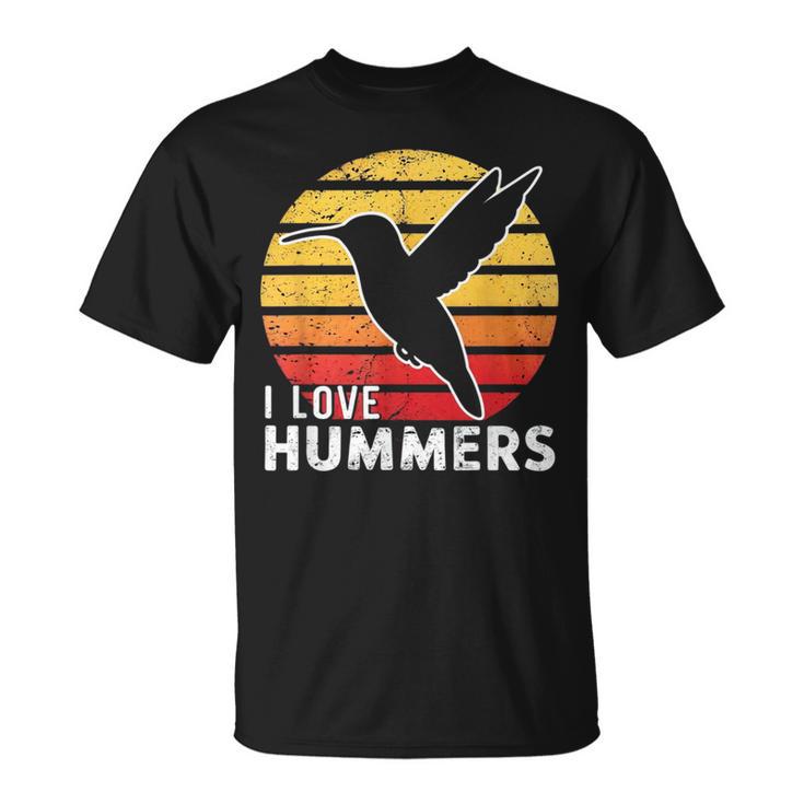 I Love Hummers Bird Vintage Sunset Colibri T-Shirt