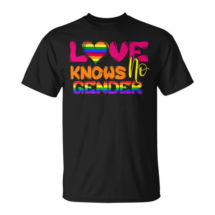 Love Knows No Gender Lgbtq Equality Gay Lesbian Pride T-Shirt
