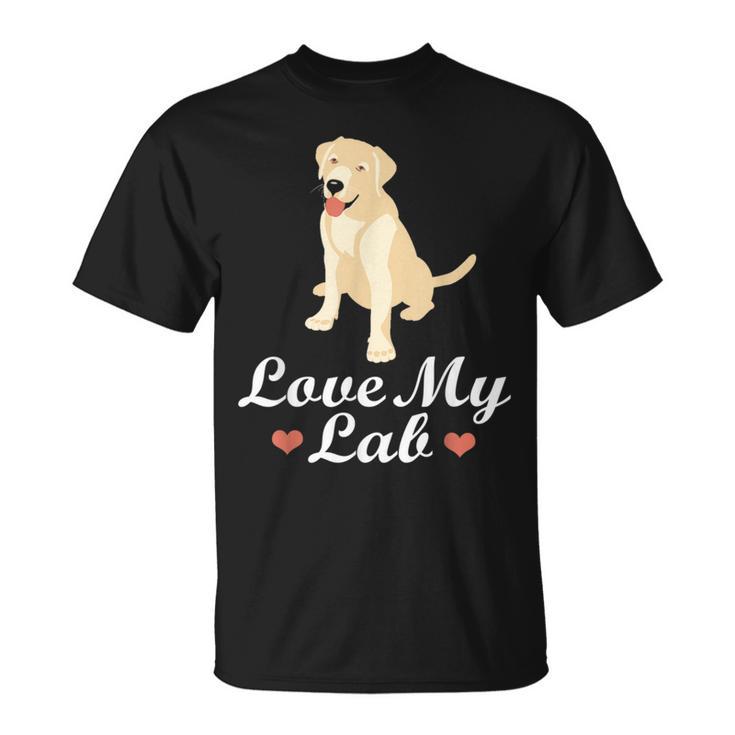 I Love My Lab Cute Golden Labrador Dog T-Shirt