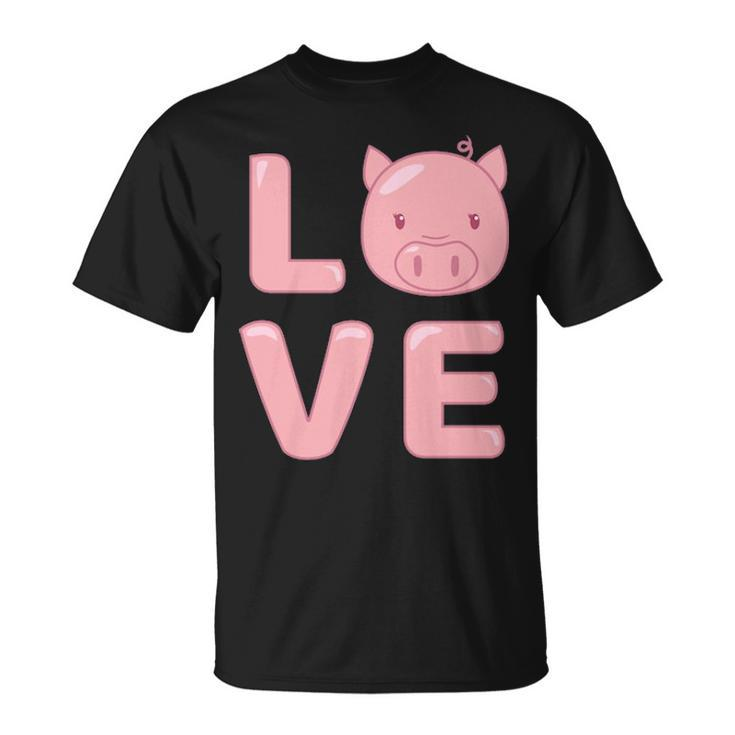 I Love Pig Face Cute Animal T-Shirt