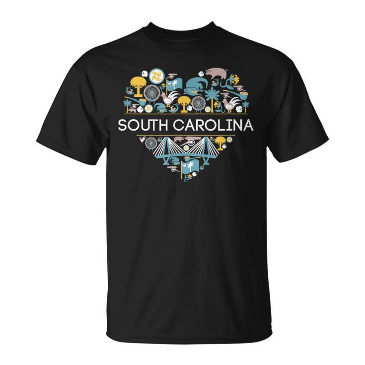 I Love South Carolina Sc Palmetto Pride Southern T-Shirt