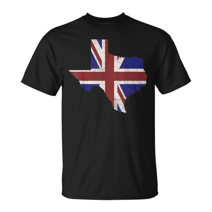 I Love Uk Texas Loves England British American In Tx T-Shirt