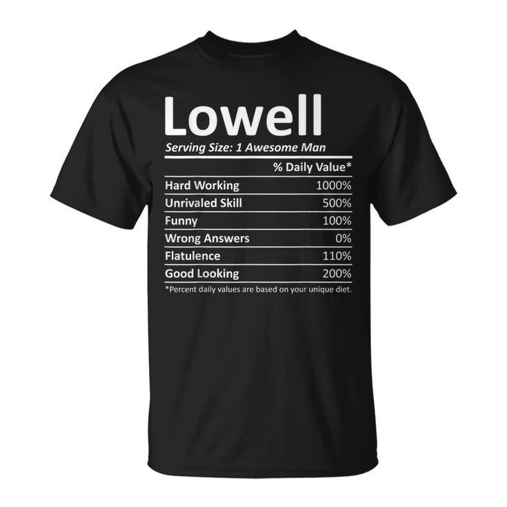 Lowell Nutrition Birthday Personalized Name Idea T-Shirt