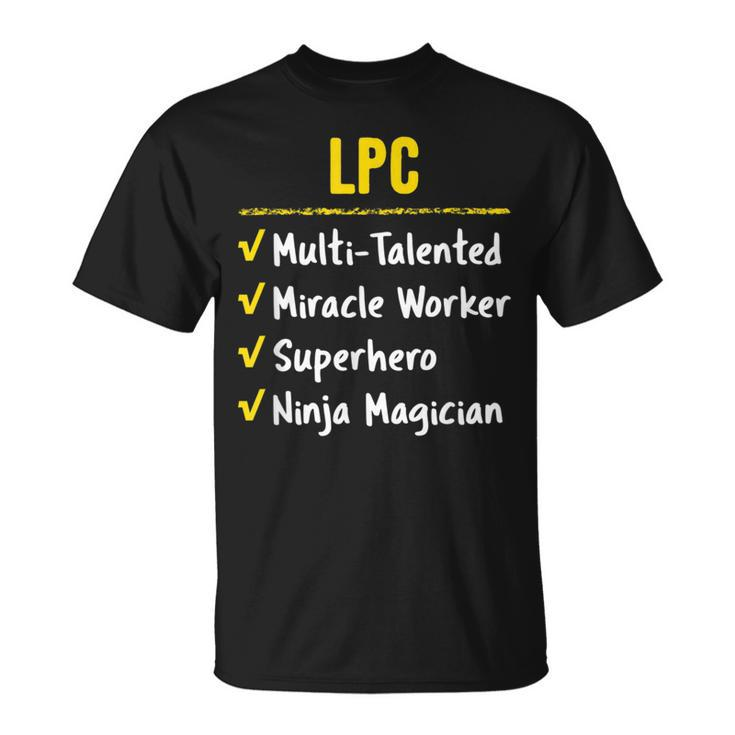 Lpc Miracle Worker Superhero Ninja Prof Counselor T-Shirt