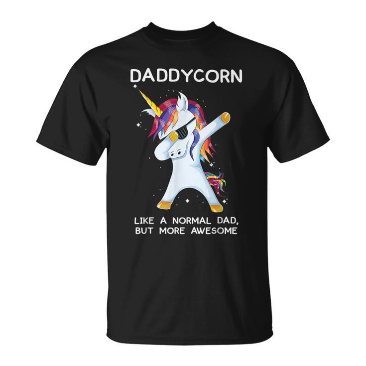 Lustiges Dabbing Einhorn Daddycorn Dab Unicorns Daddy Papa Geschenk T-Shirt