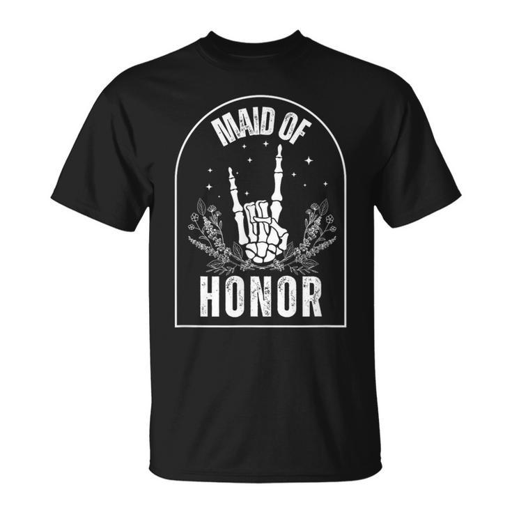 Maid Of Honor Wedding Brial Fun Rock Style T-Shirt