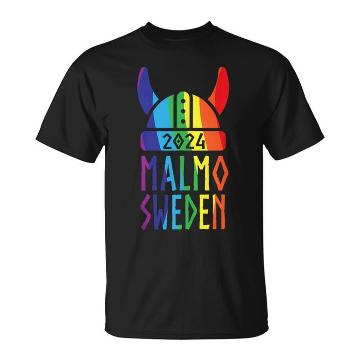 Malmo Sweden 2024 Swedish Viking Rainbow Gay Lesbian Pride T-Shirt