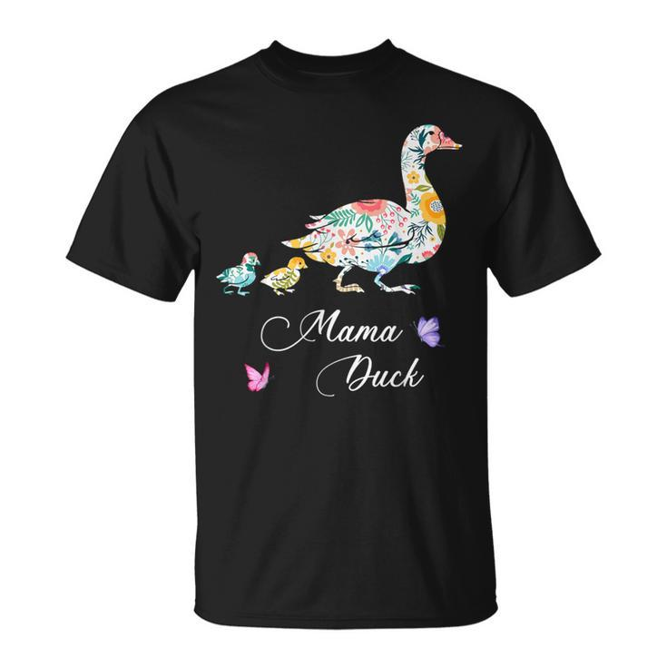 Mama Duck Mother's Day Floral Mom Farmer Farm T-Shirt