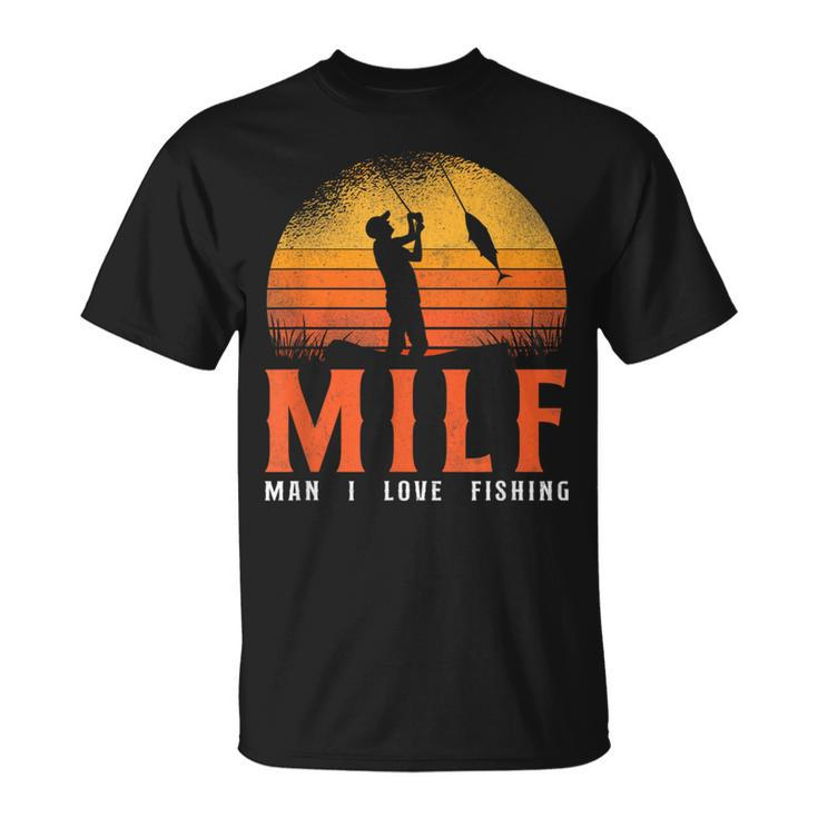 Man I Love Fishing Vintage Retro T-Shirt