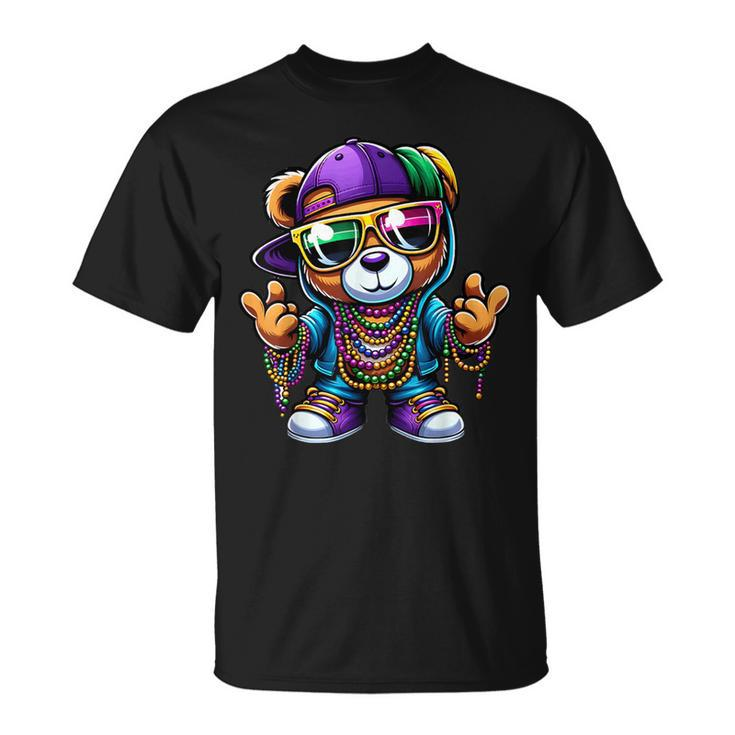Mardi Gras For Boys Hip Hop Teddy Bear New Orleans T-Shirt