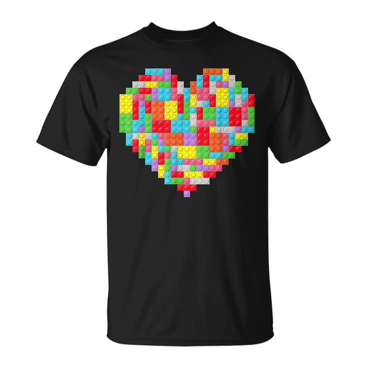 Master Builder Block Brick Building Heart Valentines Day Boy T-Shirt