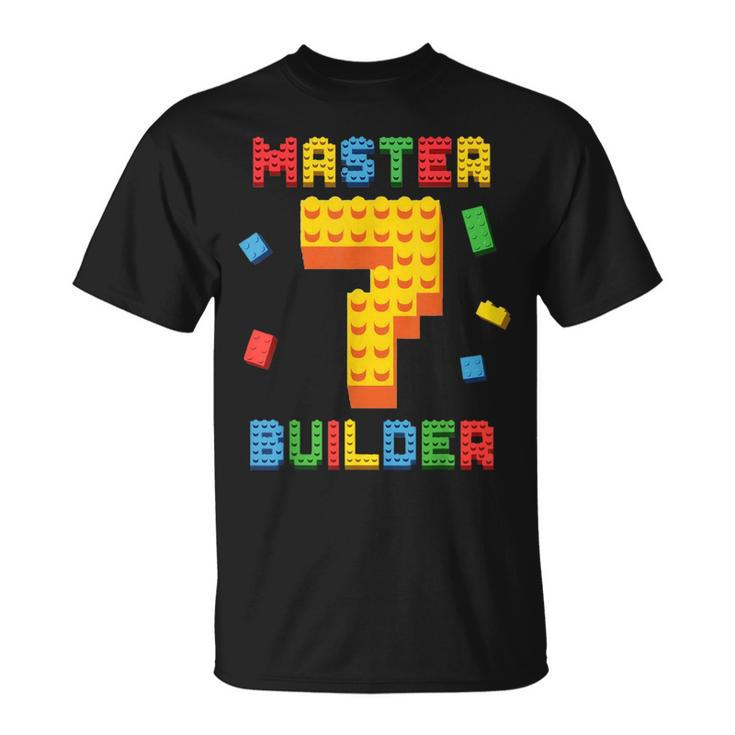 Master Builder Blocks 7Th Birthday 7 Year Old Building Brick T-Shirt