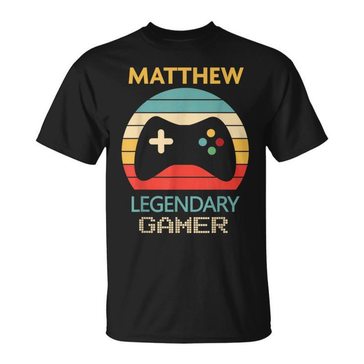 Matthew Name Personalised Legendary Gamer T-Shirt