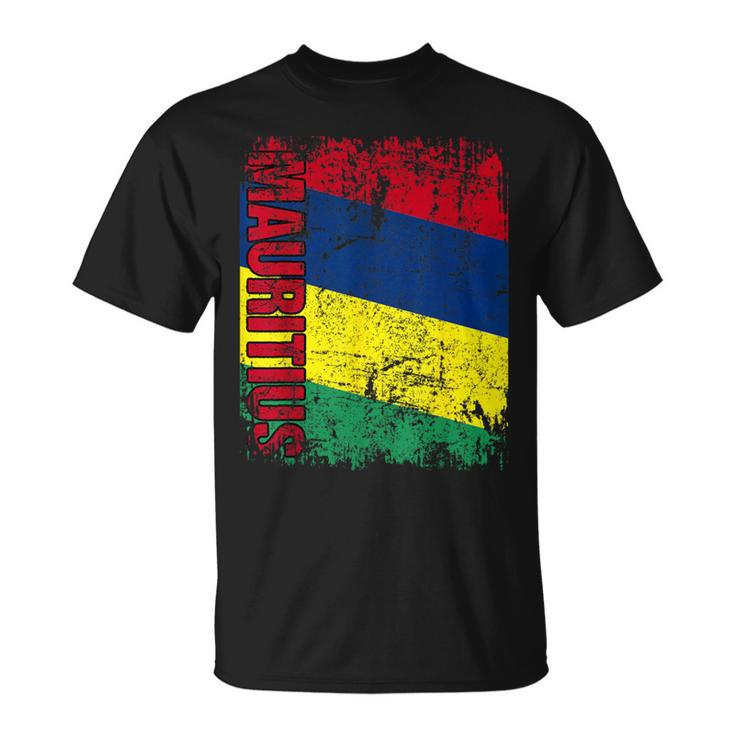 Mauritius Flag Vintage Distressed Mauritius T-Shirt