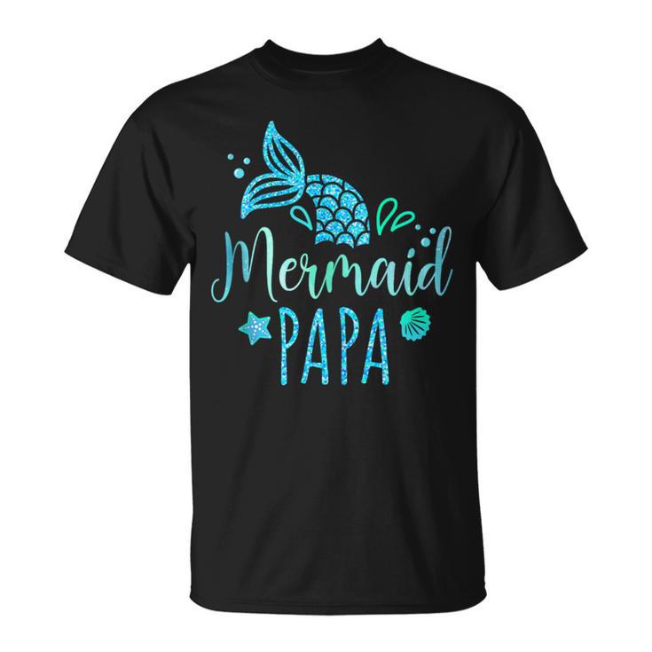 Meerjungfrau Papa Familie Matching Geburtstag Männer Meerjungfrau Squad T-Shirt