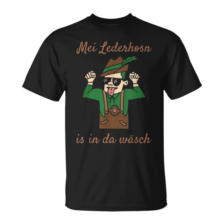 Mei Lederhosn Is In Da Wäsch Ersatz Lederhosen Schwarzes T-Shirt