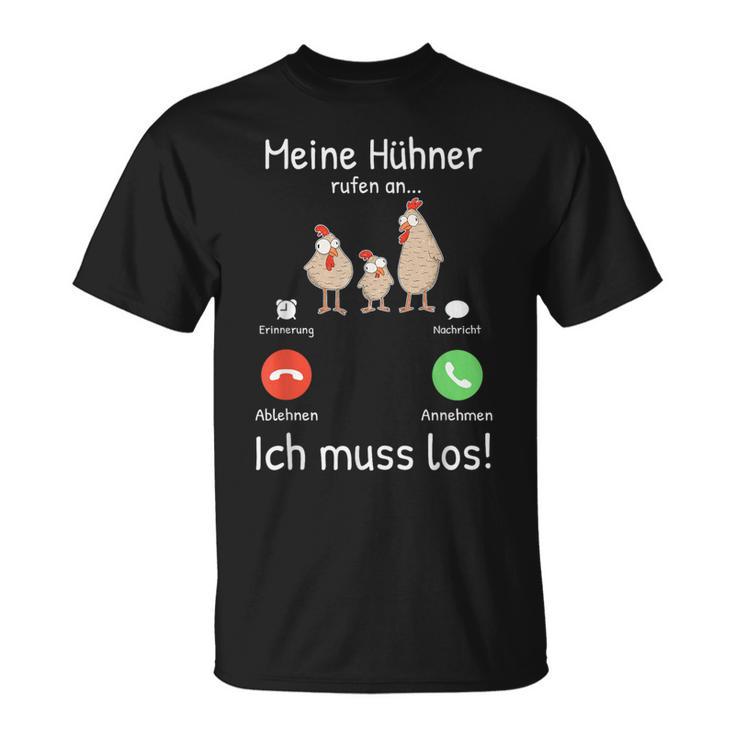 Meine Hühner Rufen An Bauer Turkey Farmer T-Shirt