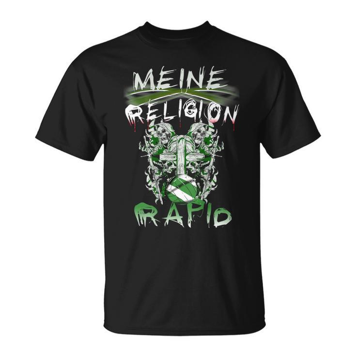 Meine Religion Rapid Fußballfan-T-Shirt, Schwarz, Fanbekleidung