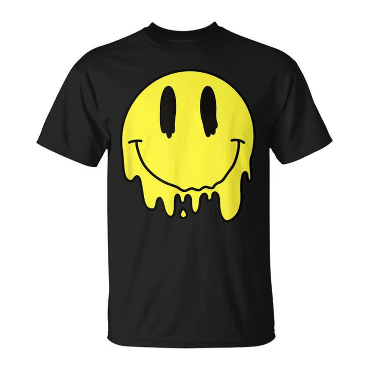 Melting Yellow Smile Smiling Melted Dripping Face Cute T-Shirt