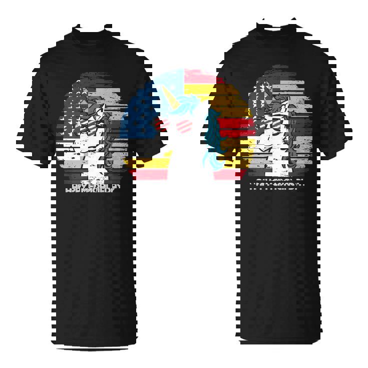 Memorial Day Fathers Vintage Usa Unicorn 4Th Of July T-Shirt