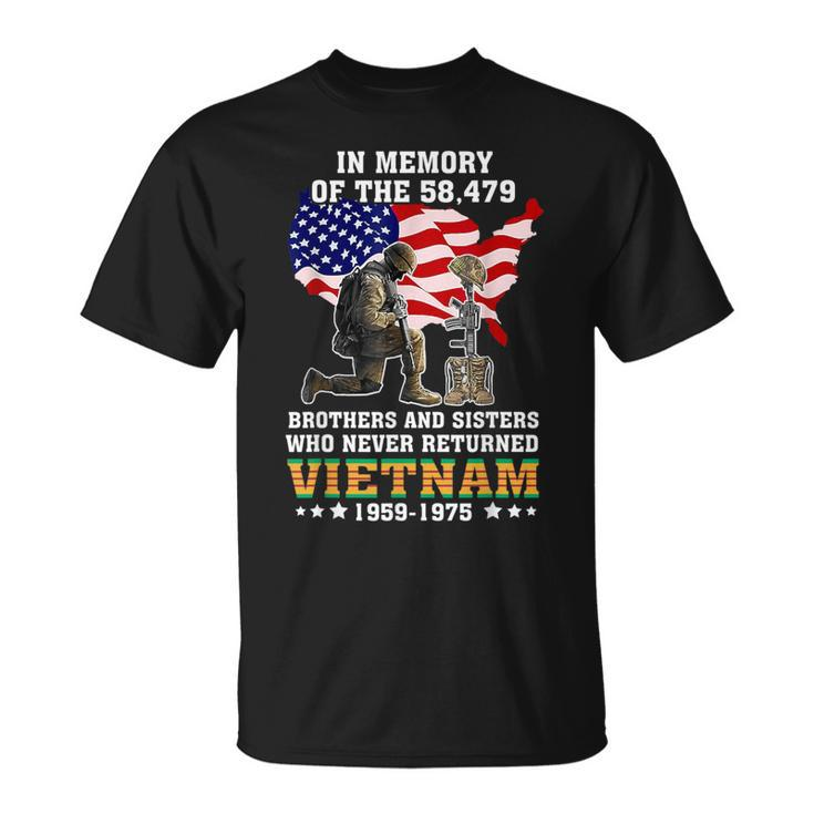 In Memory Of The 58479 Vietnam Veteran Stand For Us Flag T-Shirt