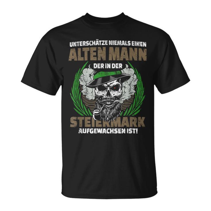 Men's Underschätze Niemal Einen Alten Mann Steiermark Slogan T-Shirt