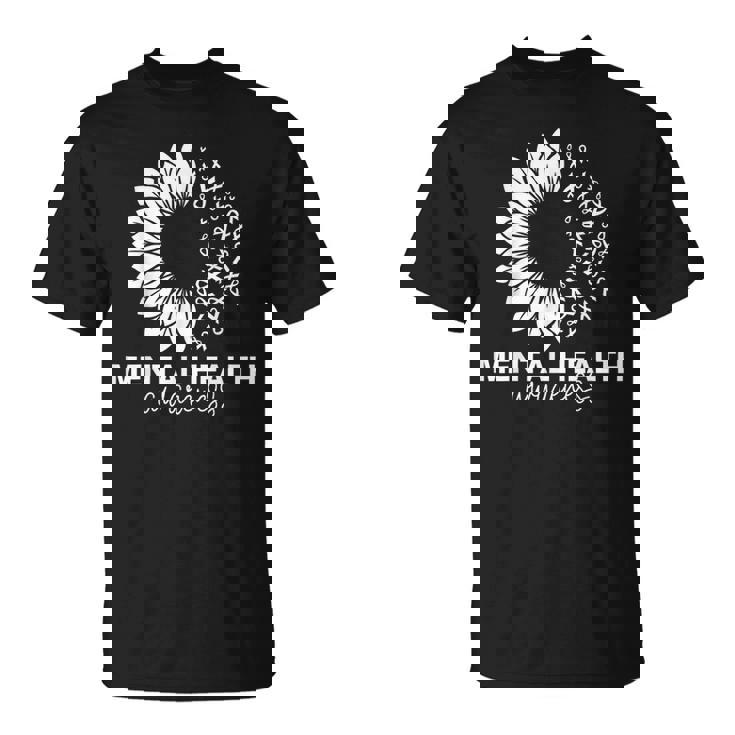 Mental Health Awareness Green Sunflower Mental Health T-Shirt