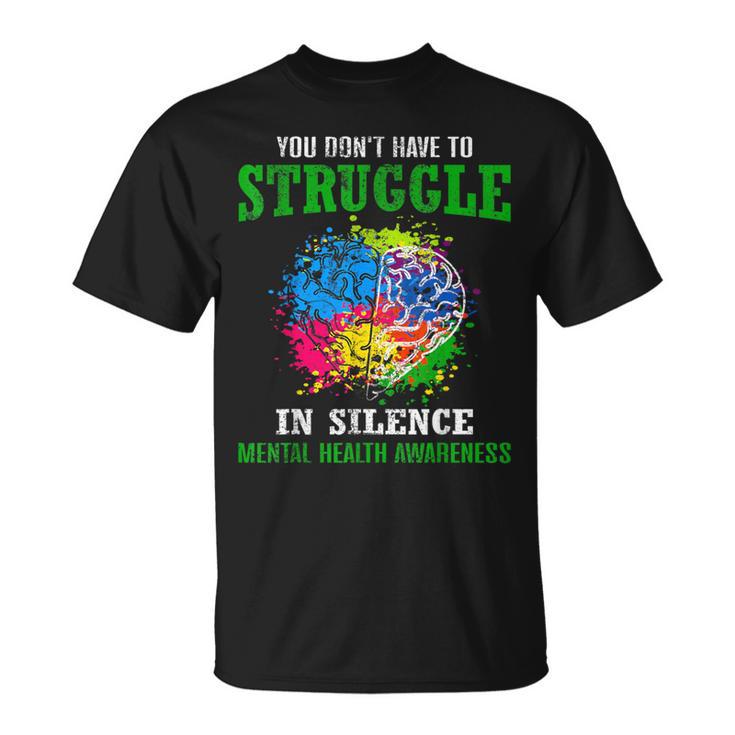 Mental Health Awareness Month Fight Stigma Mental Disease T-Shirt