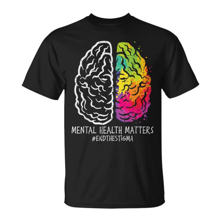 Mental Health Brain End Stigma Aware Psychiatrist Women T-Shirt