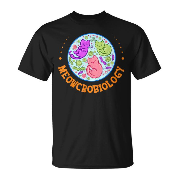 Meowcrobiology Cat Microbiology Science Biology Cat Lover T-Shirt