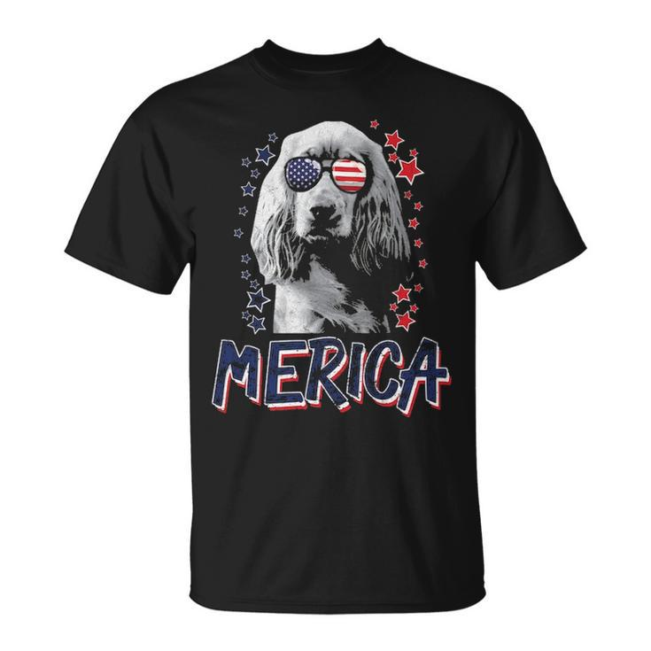 Merica English Cocker Spaniel Dog 4Th Of July Usa T-Shirt