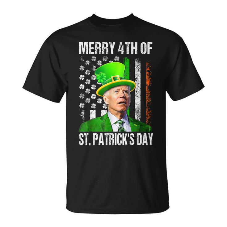Merry 4Th Of St Patrick's Day Joe Biden Leprechaun Hat T-Shirt