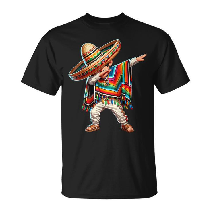Mexican Boy Dabbing Poncho Cinco De Mayo T-Shirt