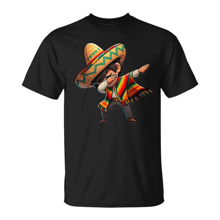 Mexican Boy Dabbing Poncho Cinco De Mayo T-Shirt