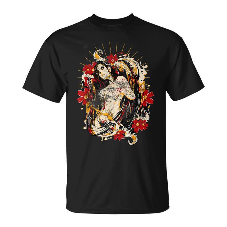 Mexican Tattoo Pin-Up Retro Vintage Day Of The Dead T-Shirt