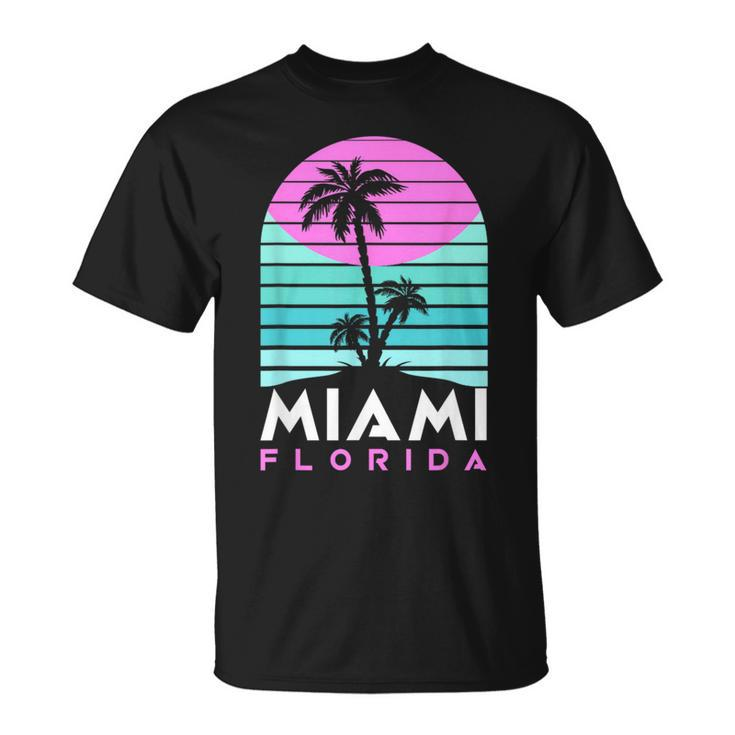 Miami Florida Souvenir Vintage 80S Vaporwave South Beach T-Shirt