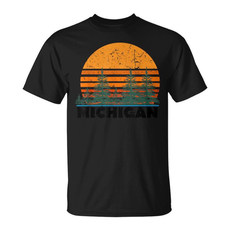 Michigan Vintage Retro Sunset Mi State T-Shirt