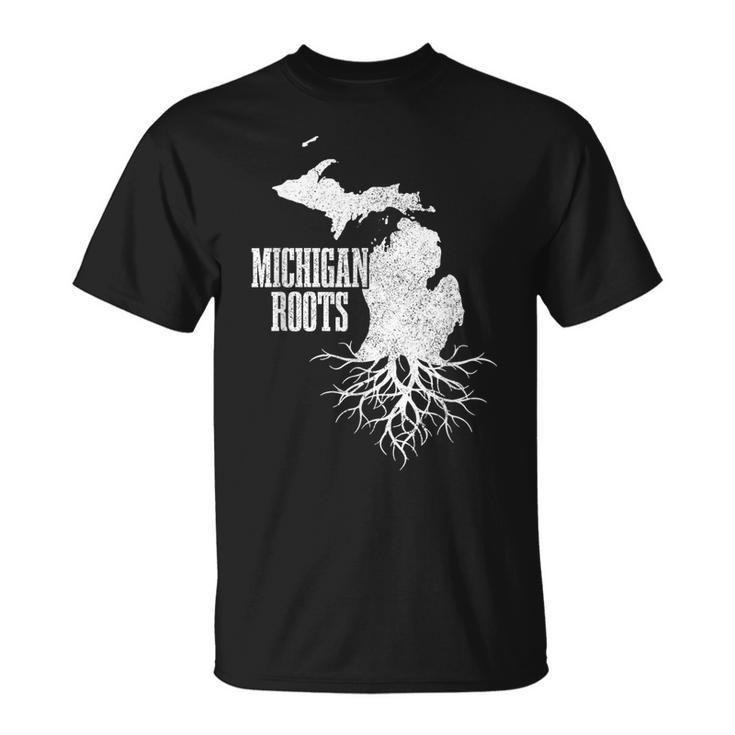 Michigan Roots Vintage Pride State Map T-Shirt