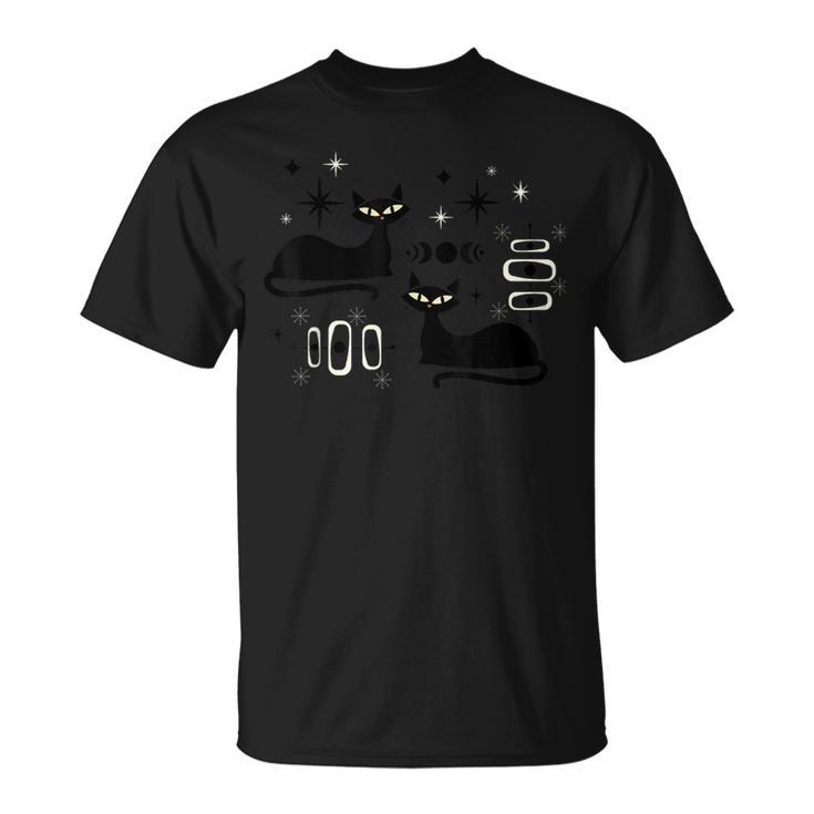 Midcentury Mid Century Cat Retro Atomic Age Space Modern T-Shirt