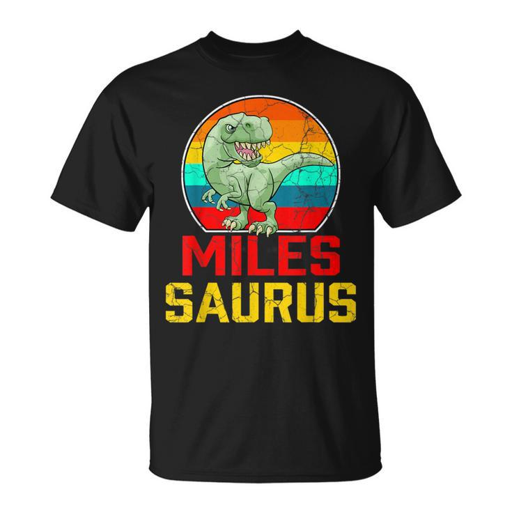 Miles Saurus Family Reunion Last Name Team Custom T-Shirt