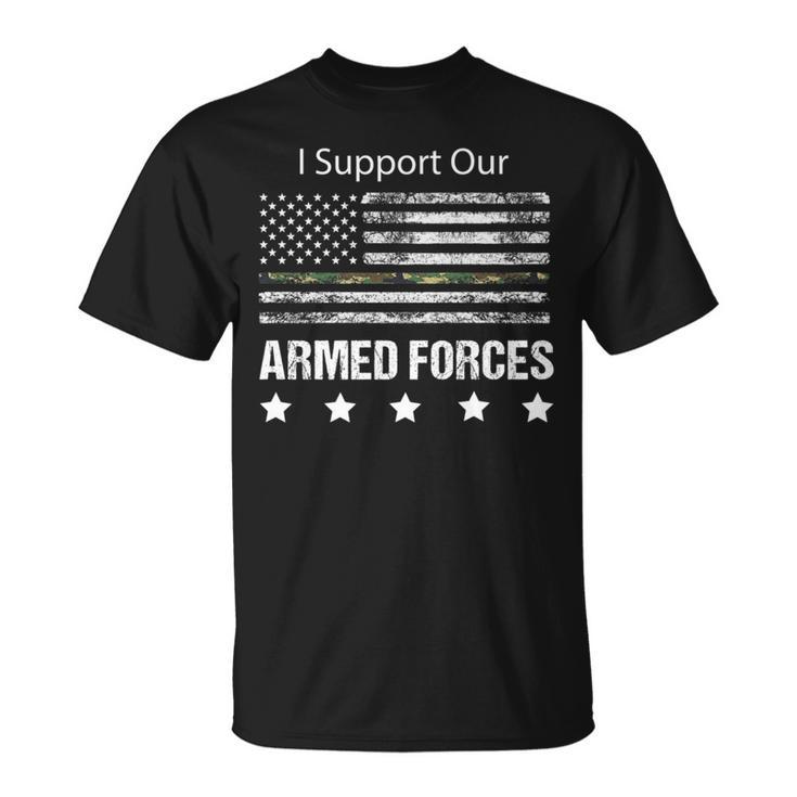 Military Appreciation Support Armed Forces Usa Flag T-Shirt