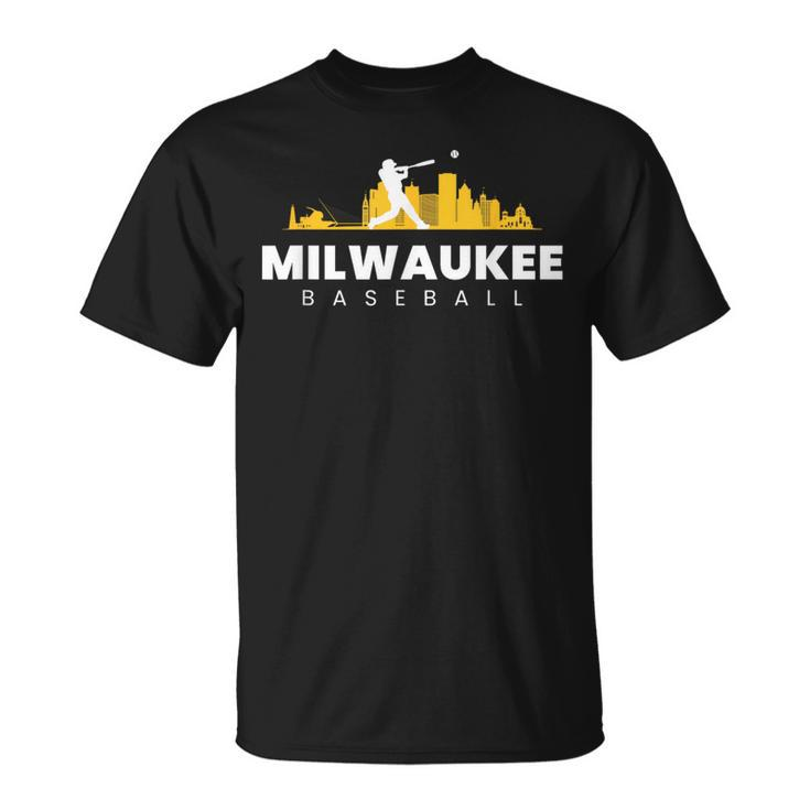 Milwaukee Baseball Vintage Minimalist Retro Baseball Lover T-Shirt
